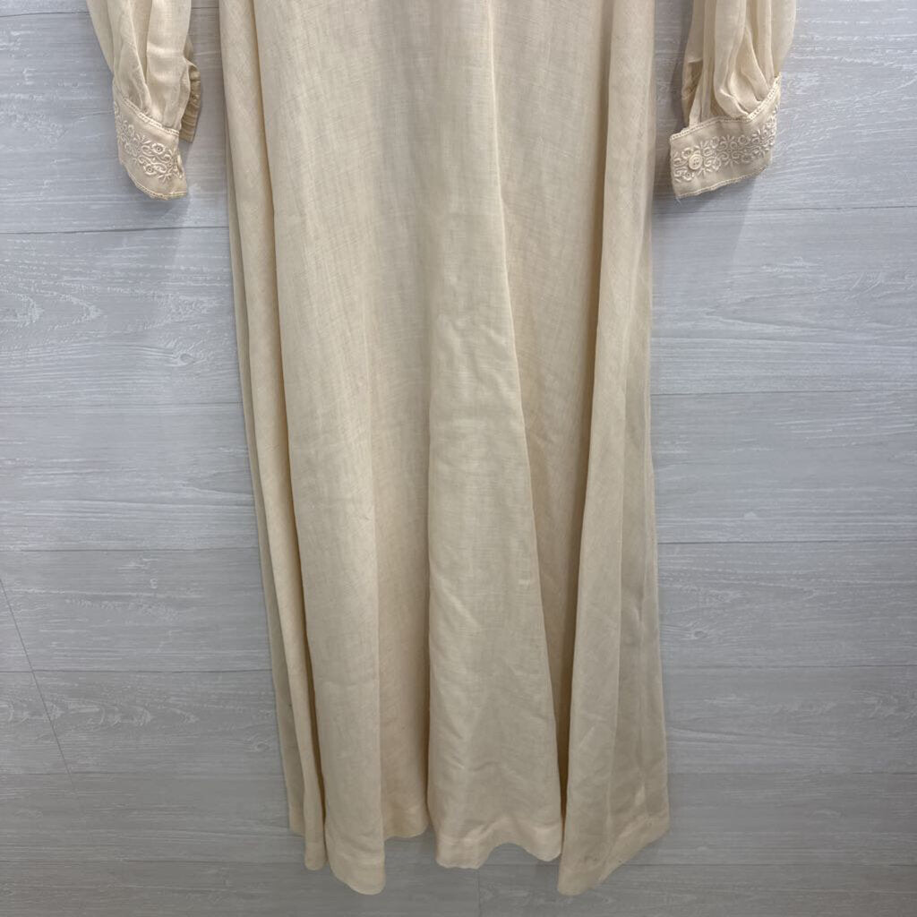 Vintage Avalon Ivory Embroidered Long Sleeve Dress 8