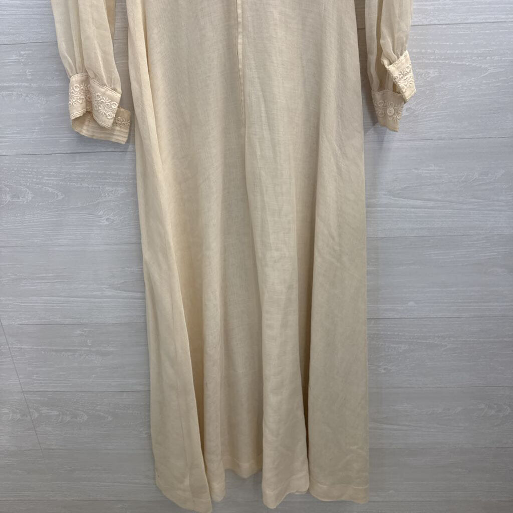 Vintage Avalon Ivory Embroidered Long Sleeve Dress 8