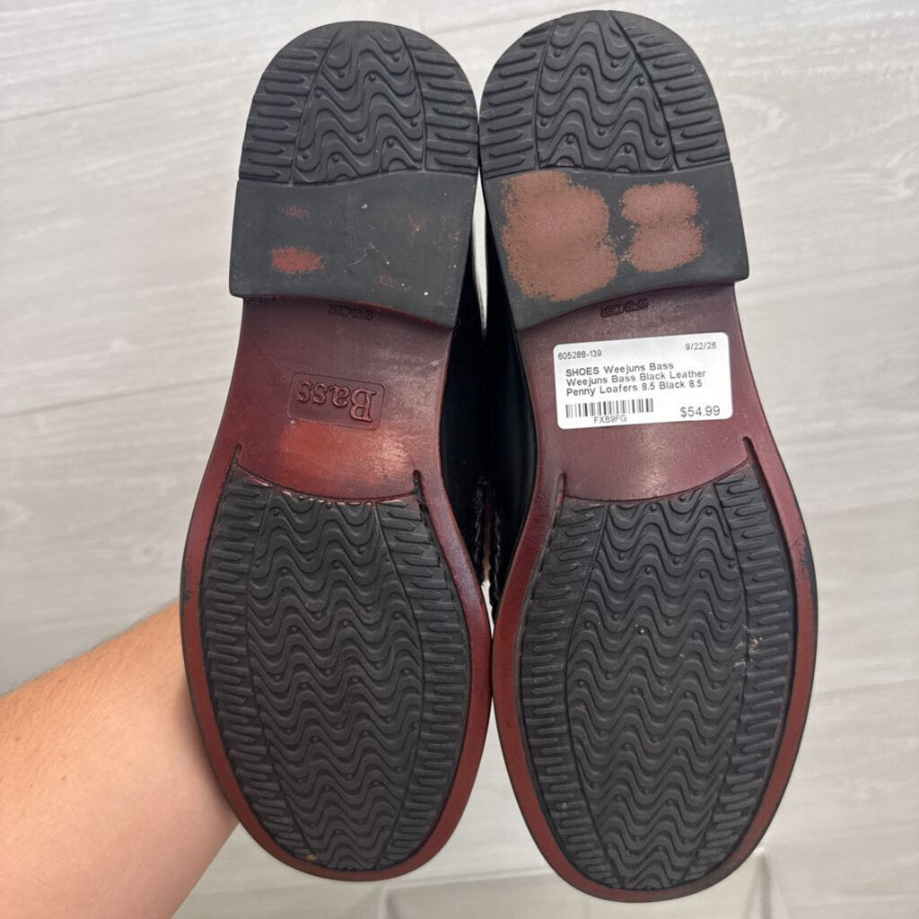 Weejuns Bass Black Leather Penny Loafers 8.5