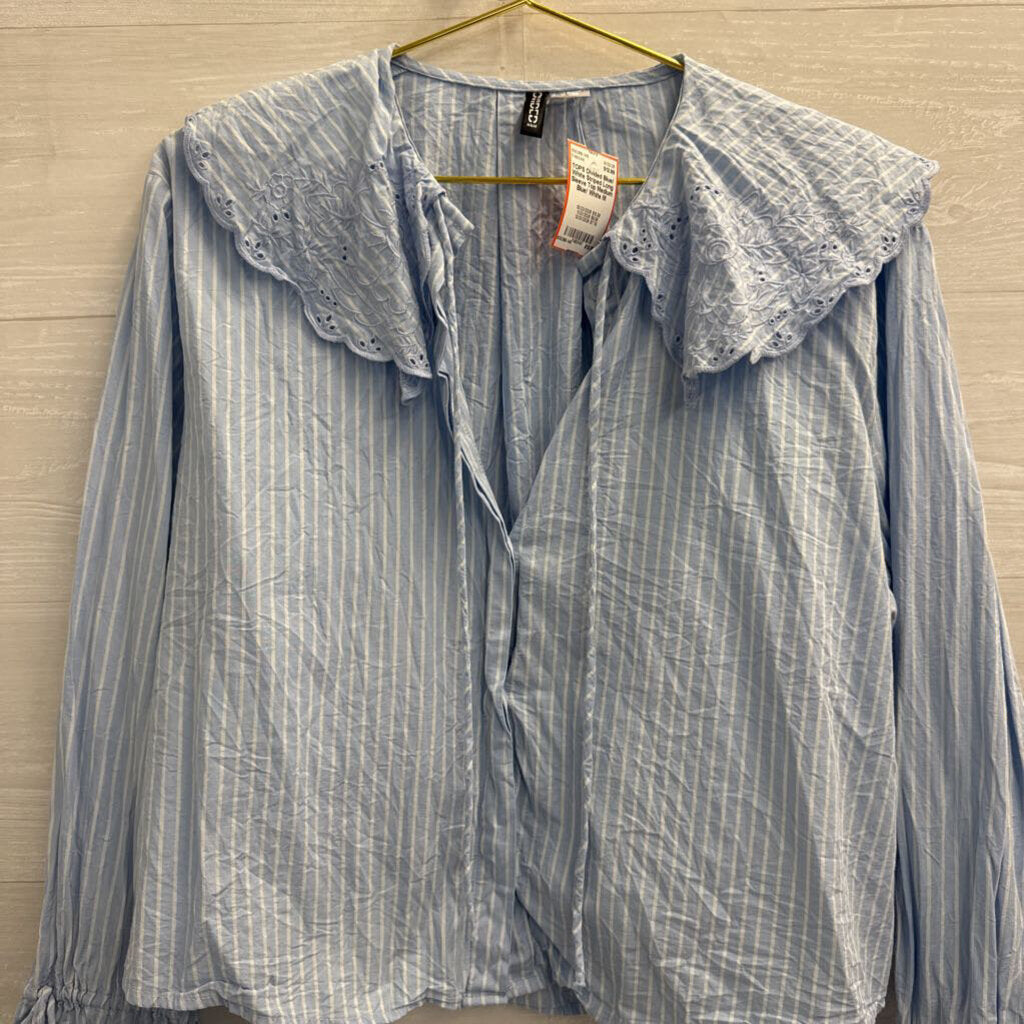 Blue/ White Striped Long Sleeve Top Medium