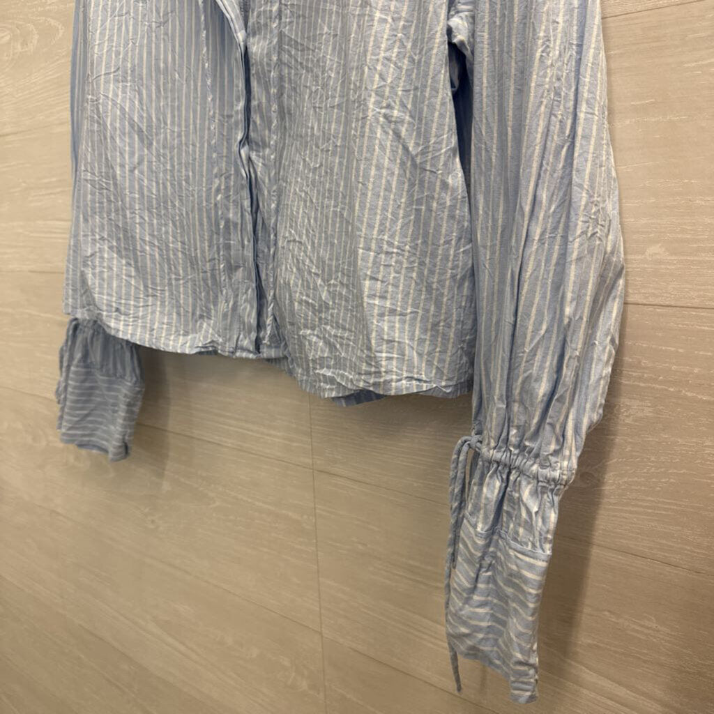 Blue/ White Striped Long Sleeve Top Medium