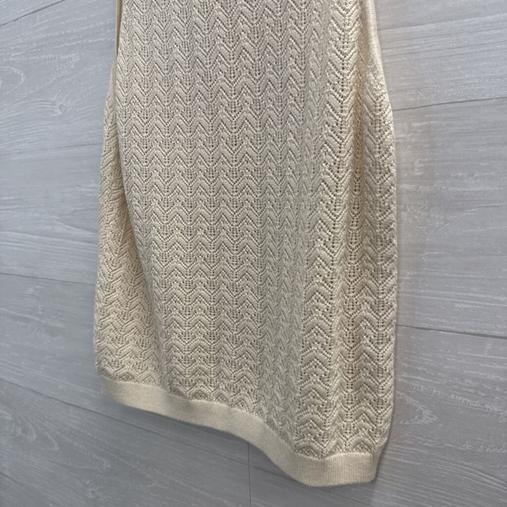 Gap Cream Knit Sleeveless Mock Neck Top Medium