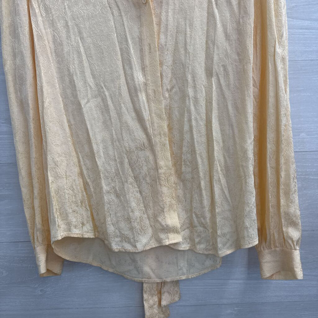 And Other Stories Yellow Textured Print Long Sleeve Button Down Top 6