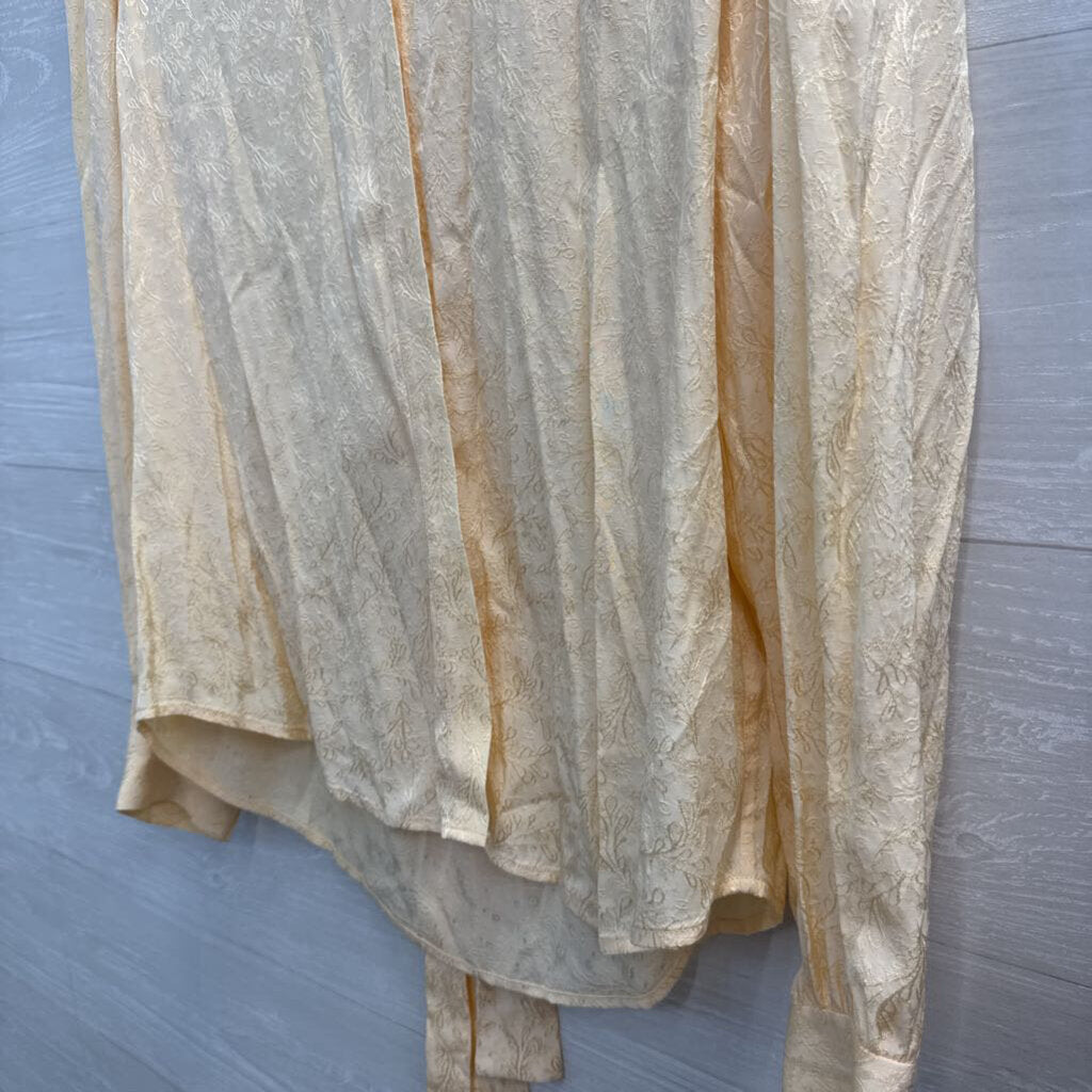 And Other Stories Yellow Textured Print Long Sleeve Button Down Top 6