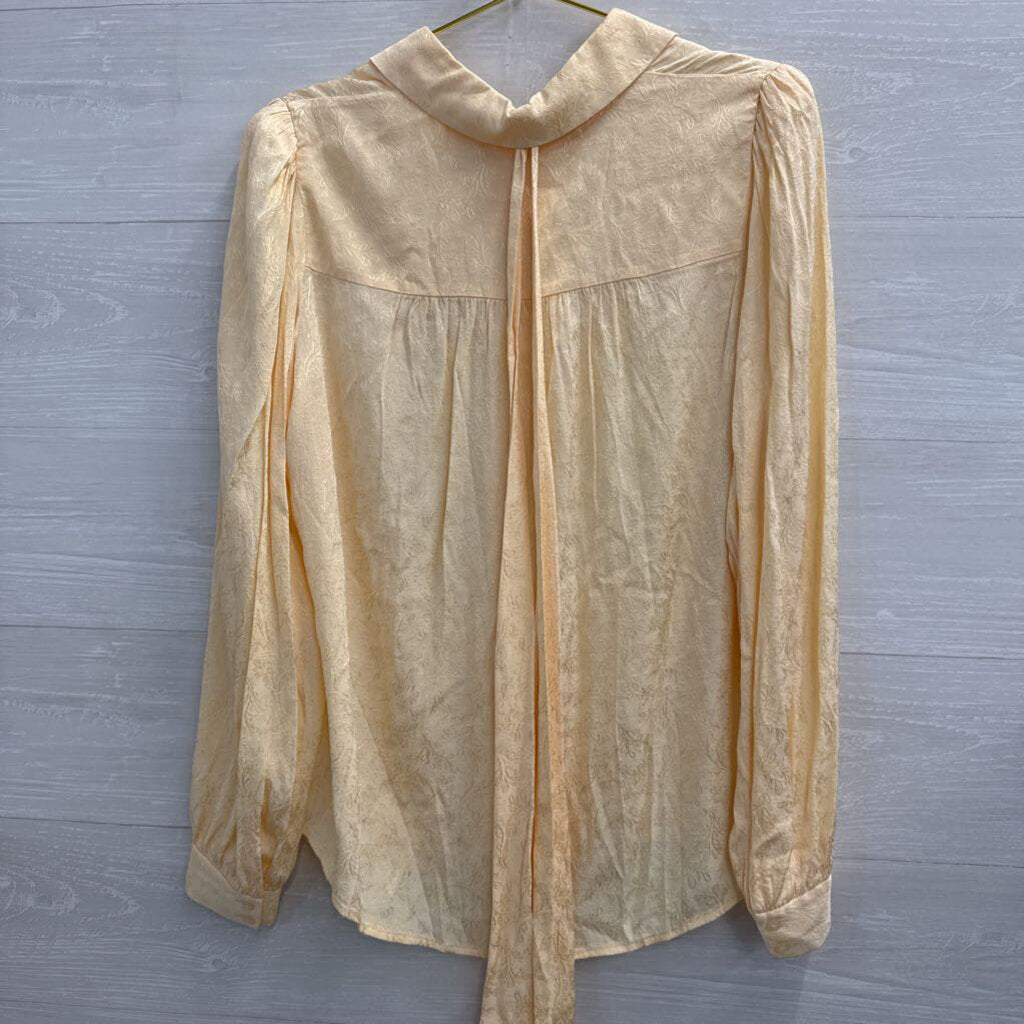 And Other Stories Yellow Textured Print Long Sleeve Button Down Top 6