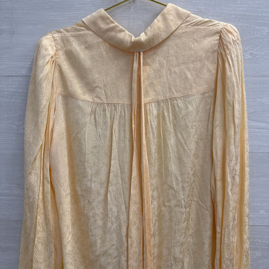 And Other Stories Yellow Textured Print Long Sleeve Button Down Top 6