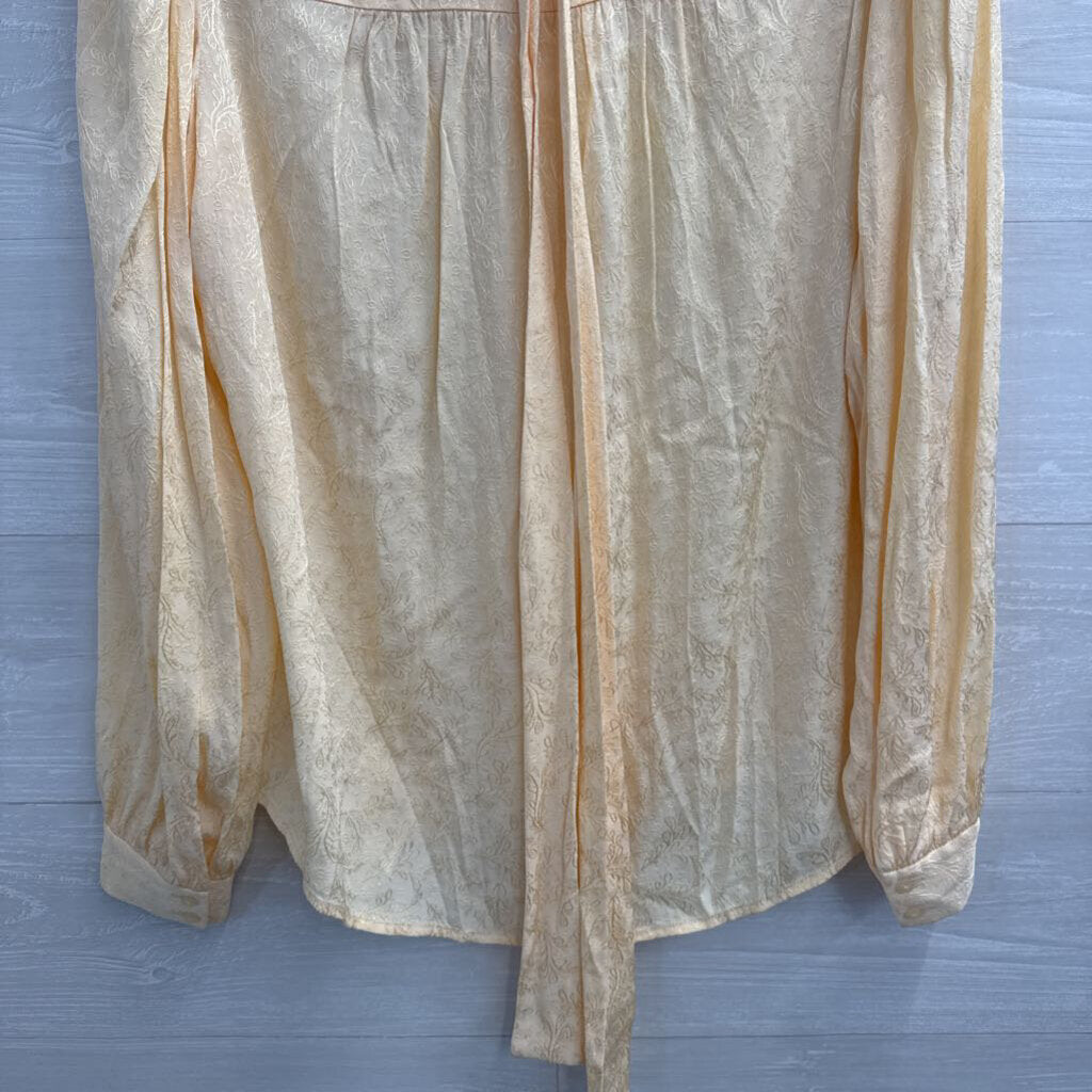And Other Stories Yellow Textured Print Long Sleeve Button Down Top 6