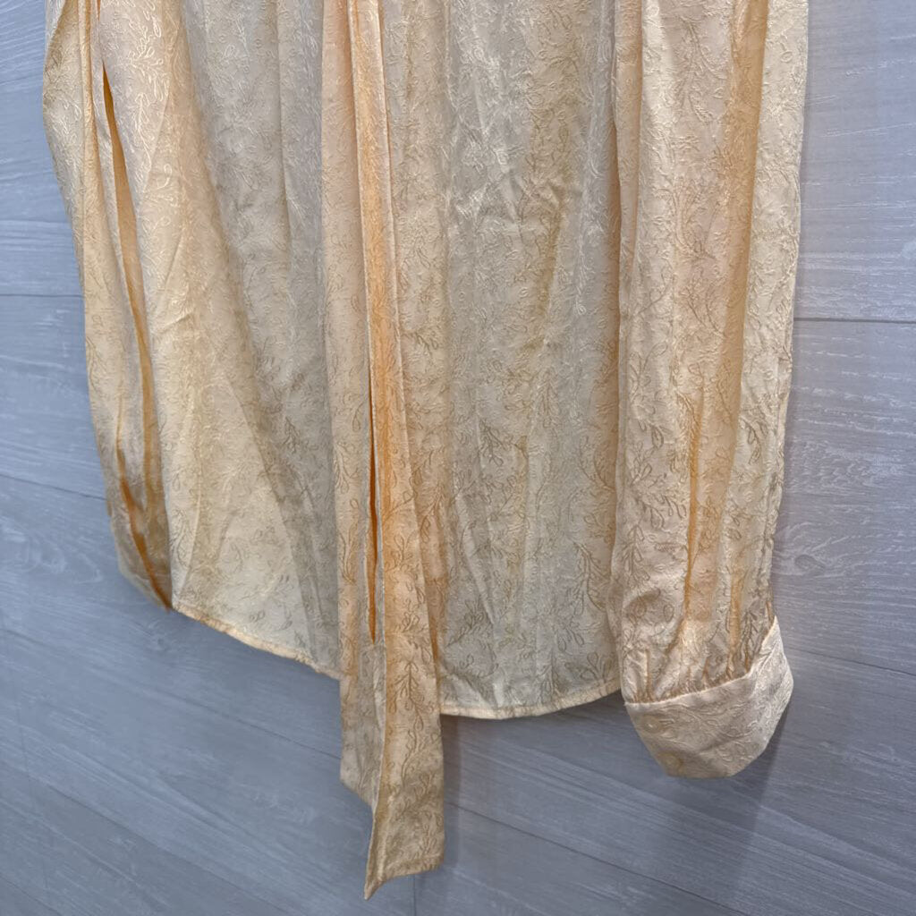 And Other Stories Yellow Textured Print Long Sleeve Button Down Top 6