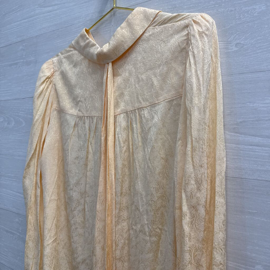 And Other Stories Yellow Textured Print Long Sleeve Button Down Top 6