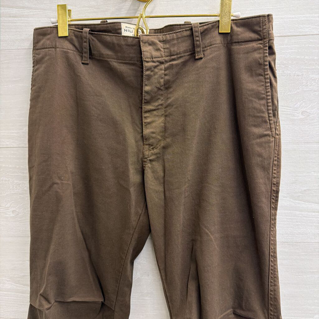 Nili Lotan Olive Green Straight Leg Pants 8
