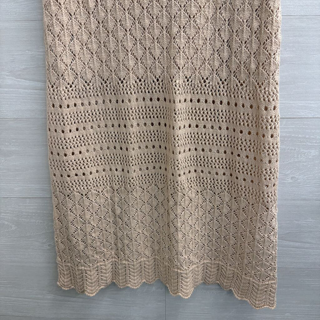 House Of Harlow Beige Knit Maxi Sweater Skirt Medium