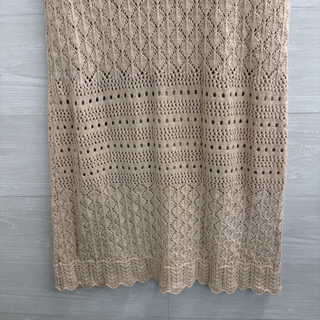 House Of Harlow Beige Knit Maxi Sweater Skirt Medium