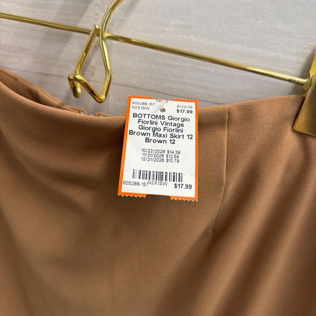 Vintage Giorgio Fiorlini Brown Maxi Skirt 12