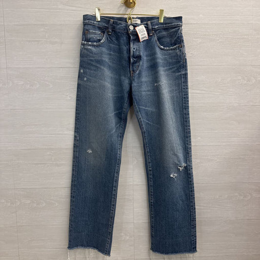 Moussy Medium Wash Distressed Mom Jeans 29