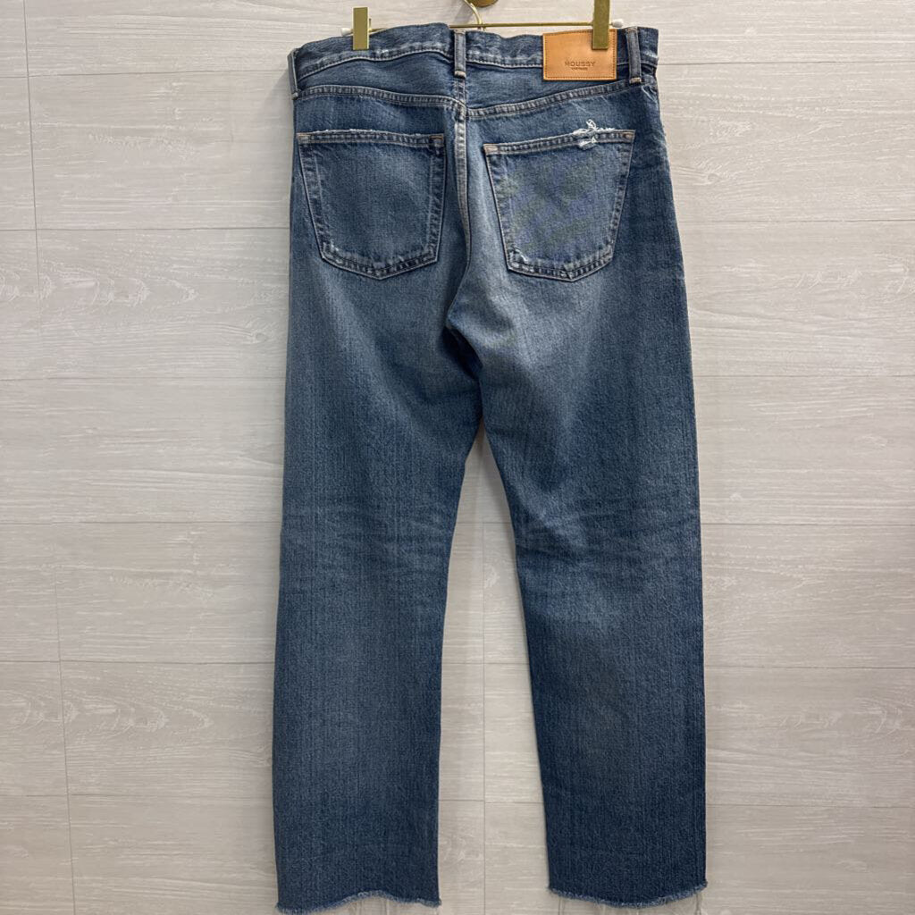 Moussy Medium Wash Distressed Mom Jeans 29