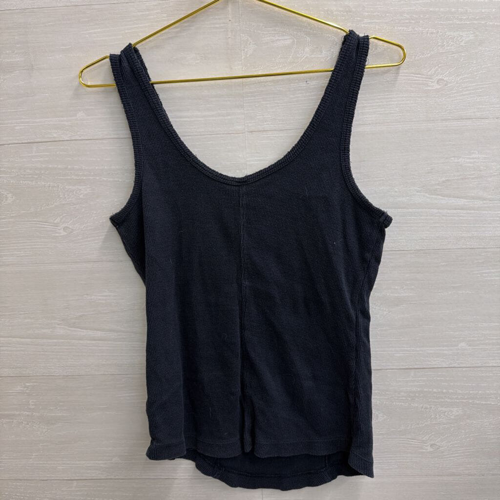 Free People Blue Embroidered Tank Top Large