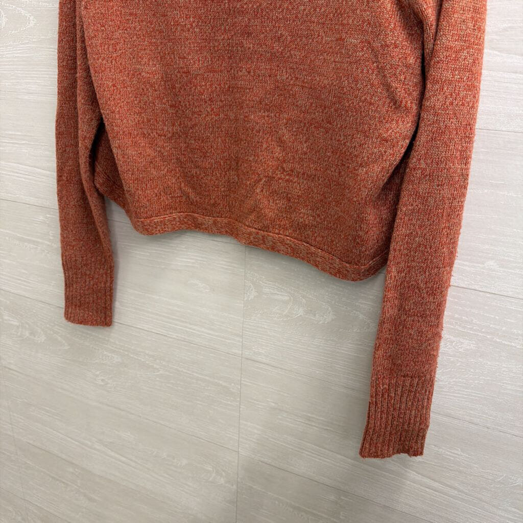 OneA Orange Knit Cropped Open Front Sweater Medium