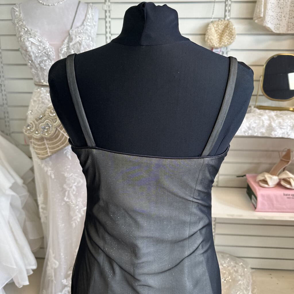 Vintage Brilliante by JA Black Beaded Top Long Formal Dress Medium