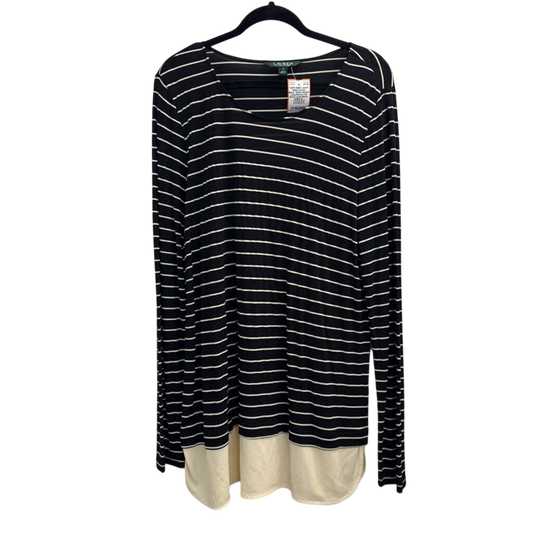 Ralph Lauren Black/ White Striped Long Sleeve Top Extra Large
