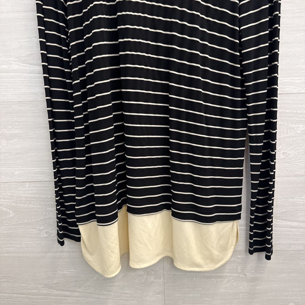 Ralph Lauren Black/ White Striped Long Sleeve Top Extra Large