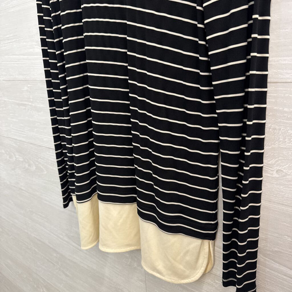 Ralph Lauren Black/ White Striped Long Sleeve Top Extra Large