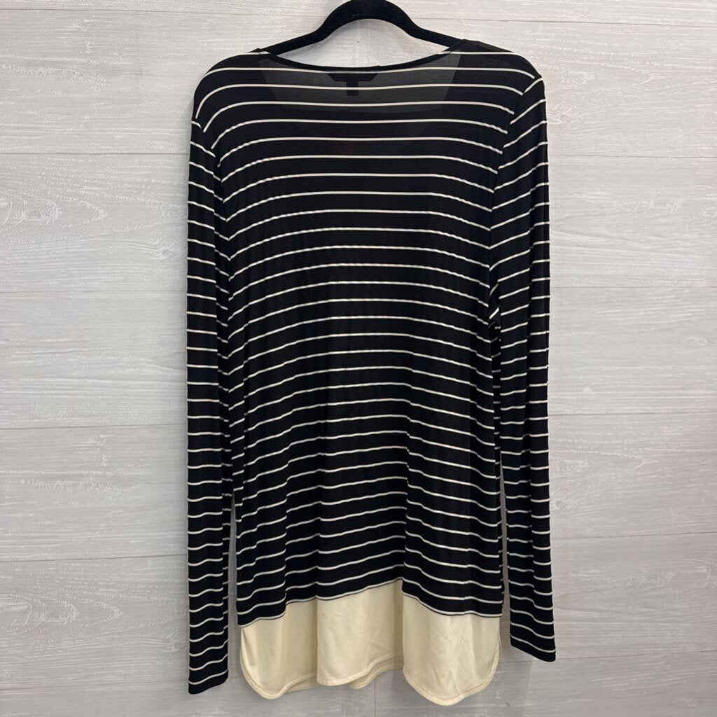 Ralph Lauren Black/ White Striped Long Sleeve Top Extra Large