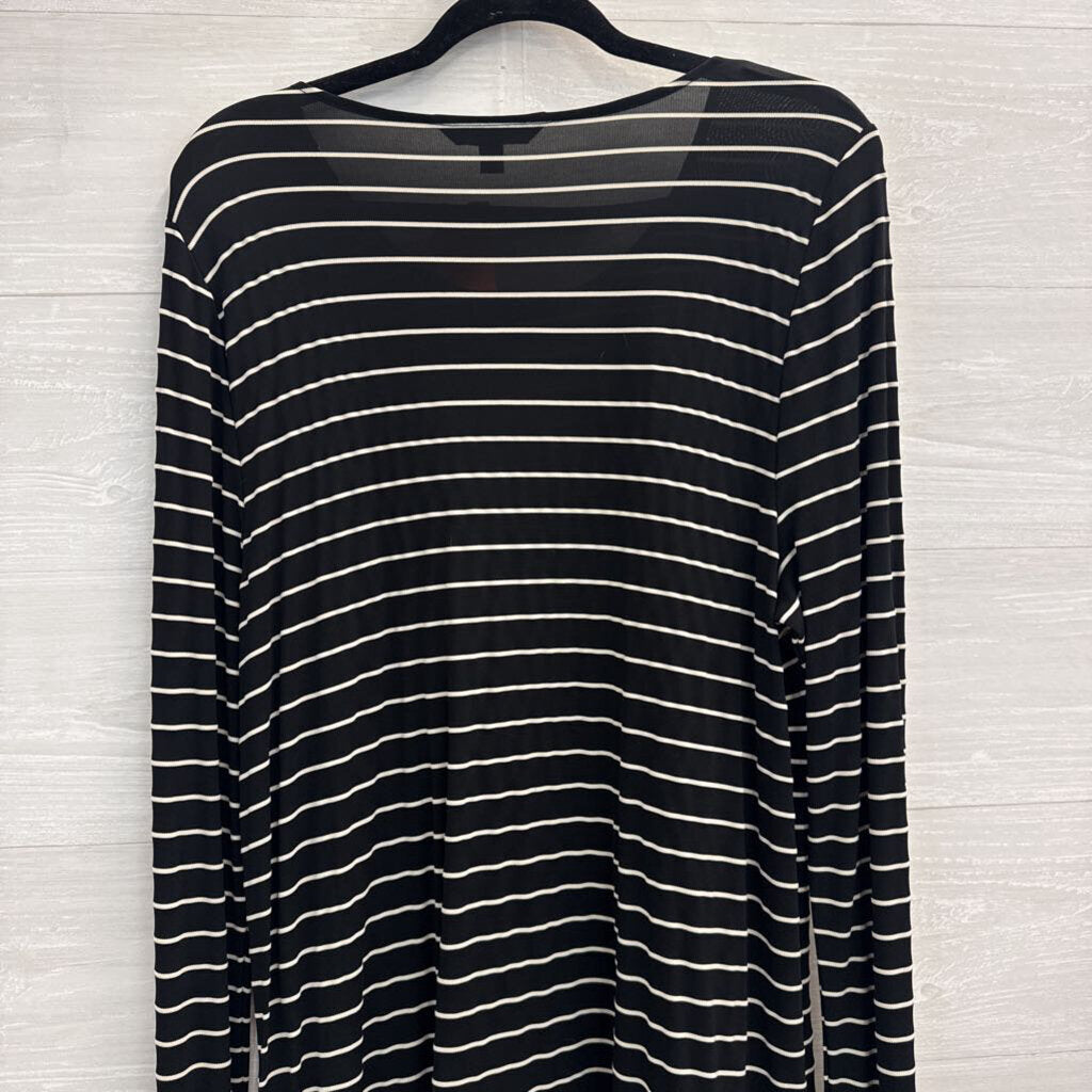 Ralph Lauren Black/ White Striped Long Sleeve Top Extra Large