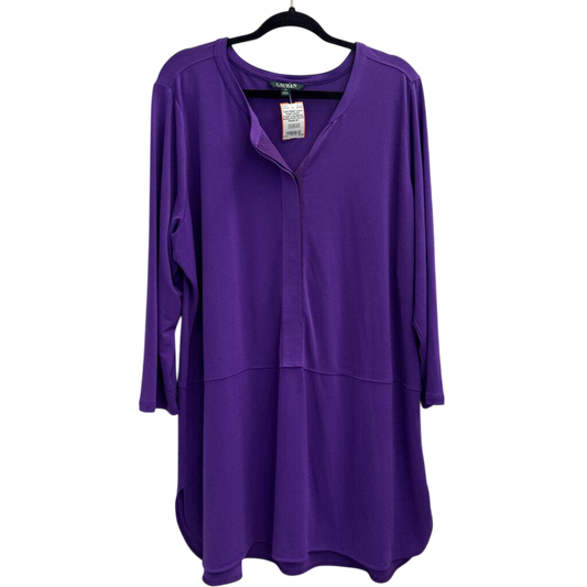 Ralph Lauren Purple Long Sleeve Button Front Top 3X