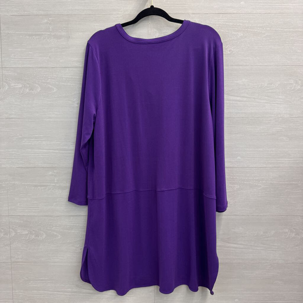 Ralph Lauren Purple Long Sleeve Button Front Top 3X