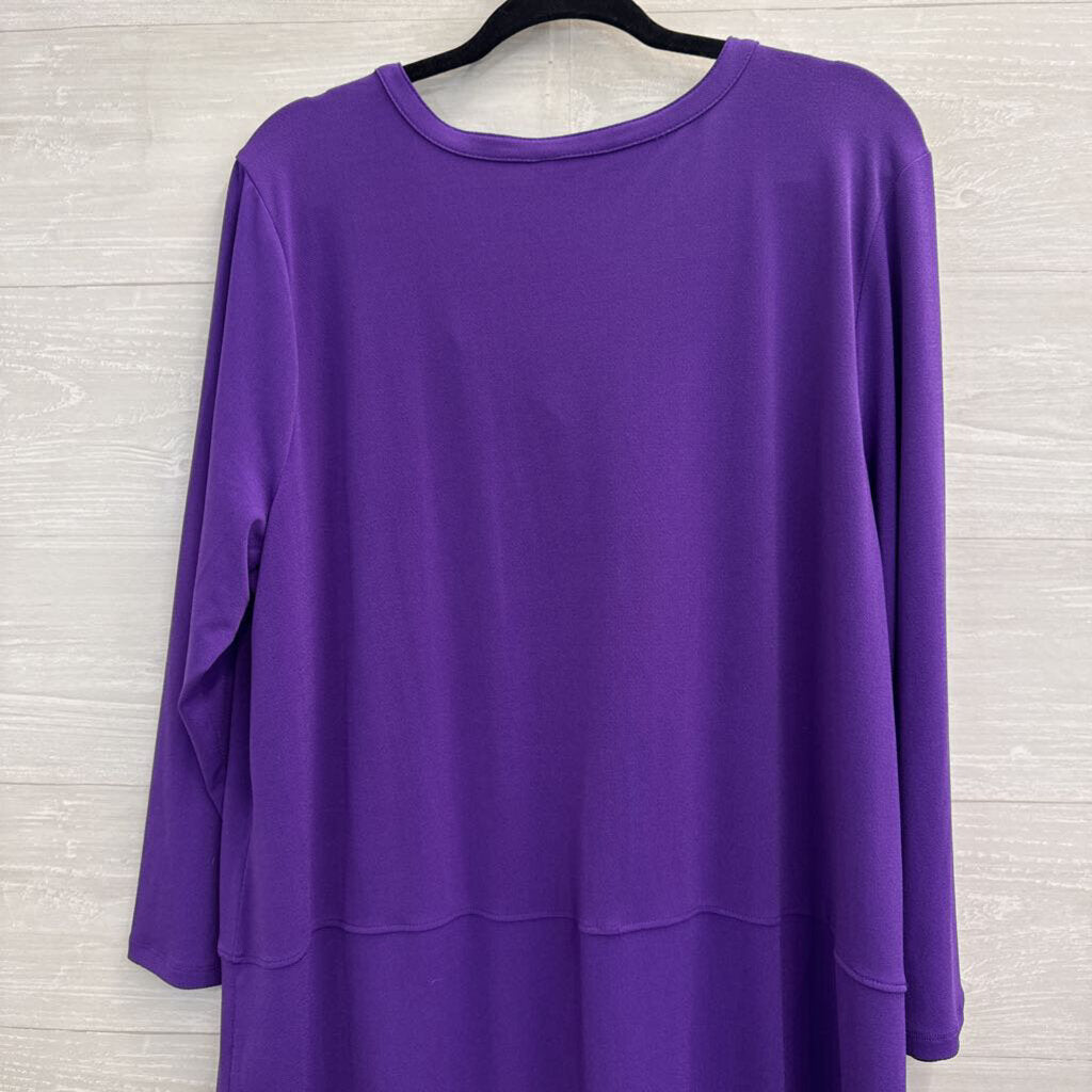 Ralph Lauren Purple Long Sleeve Button Front Top 3X