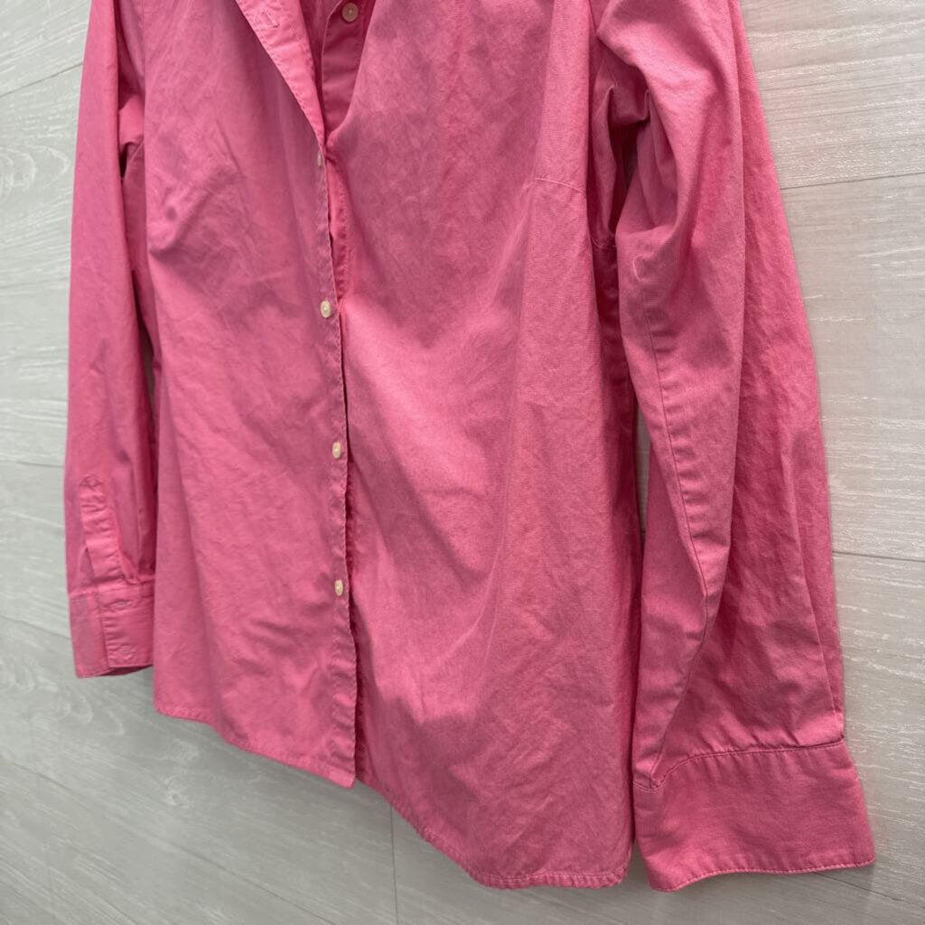 Gap Pink Long Sleeve Button Down Top Large