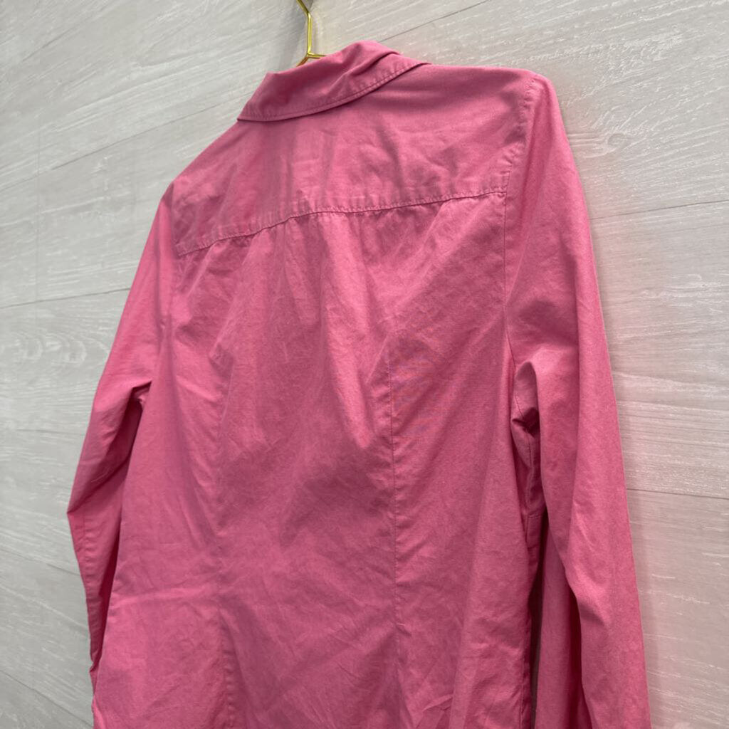 Gap Pink Long Sleeve Button Down Top Large