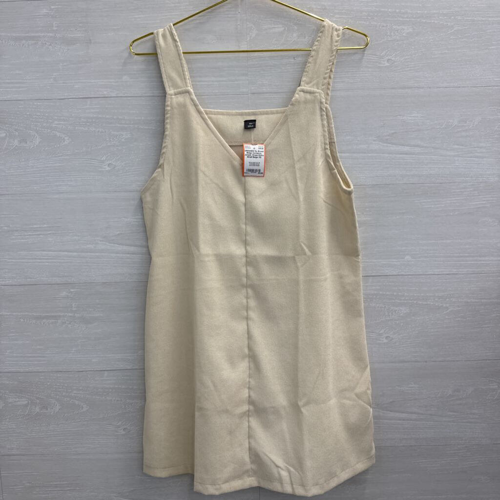 Beige Corduroy Jumper Dress Extra Small