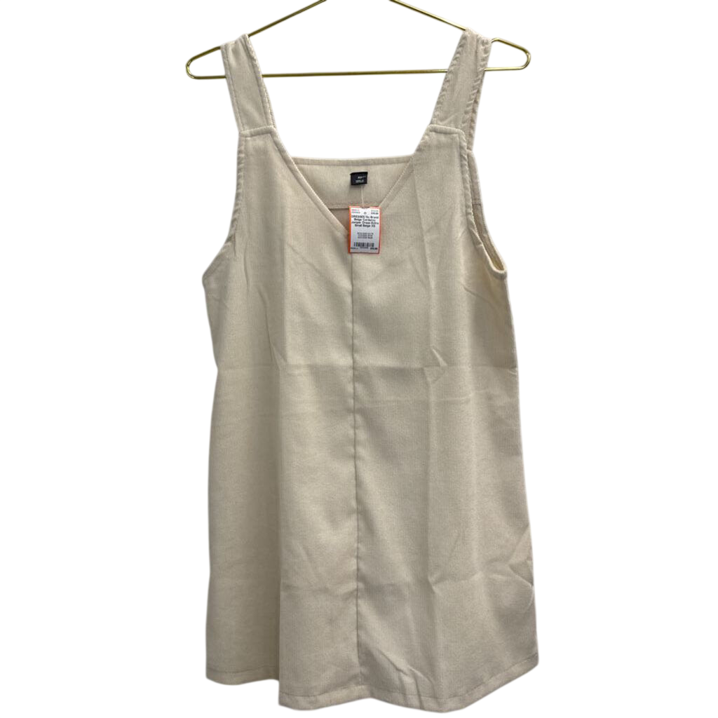 Beige Corduroy Jumper Dress Extra Small