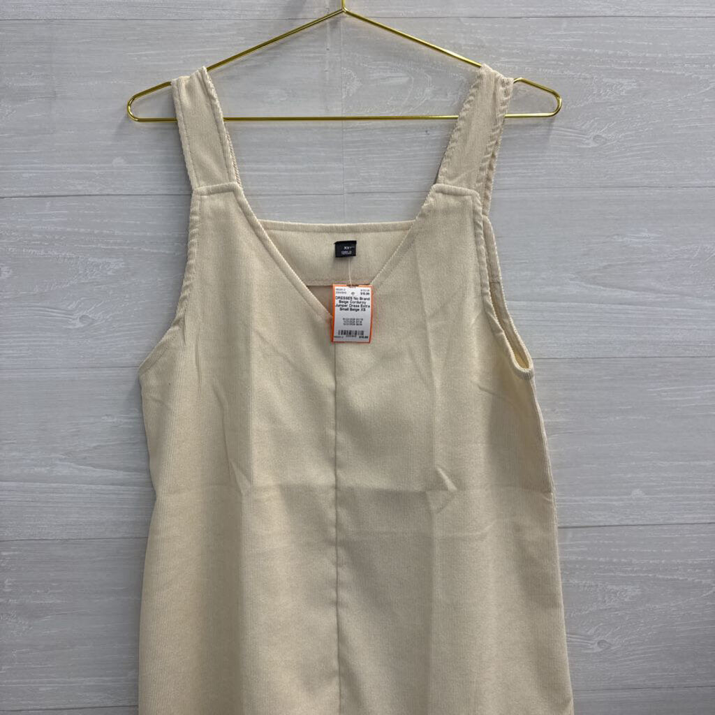 Beige Corduroy Jumper Dress Extra Small