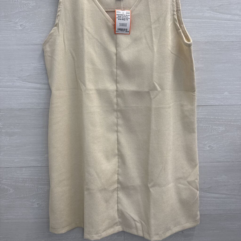 Beige Corduroy Jumper Dress Extra Small
