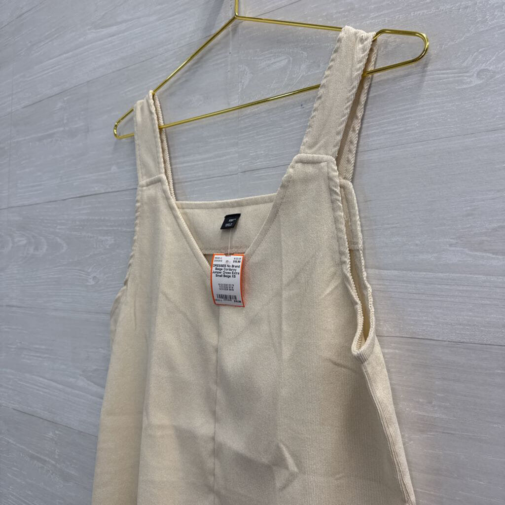 Beige Corduroy Jumper Dress Extra Small