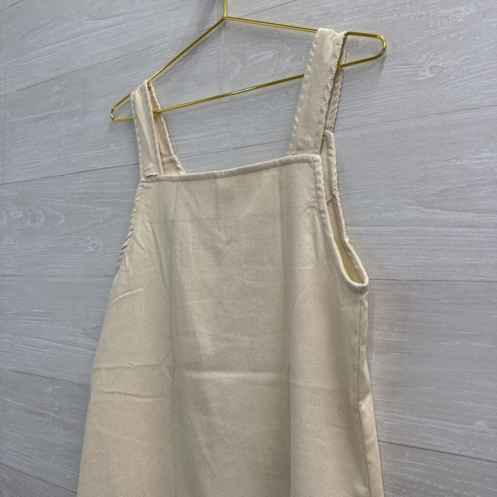 Beige Corduroy Jumper Dress Extra Small