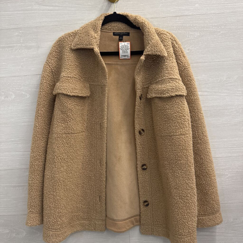 Banana Republic Brown Sherpa Long Sleeve Shacket Medium