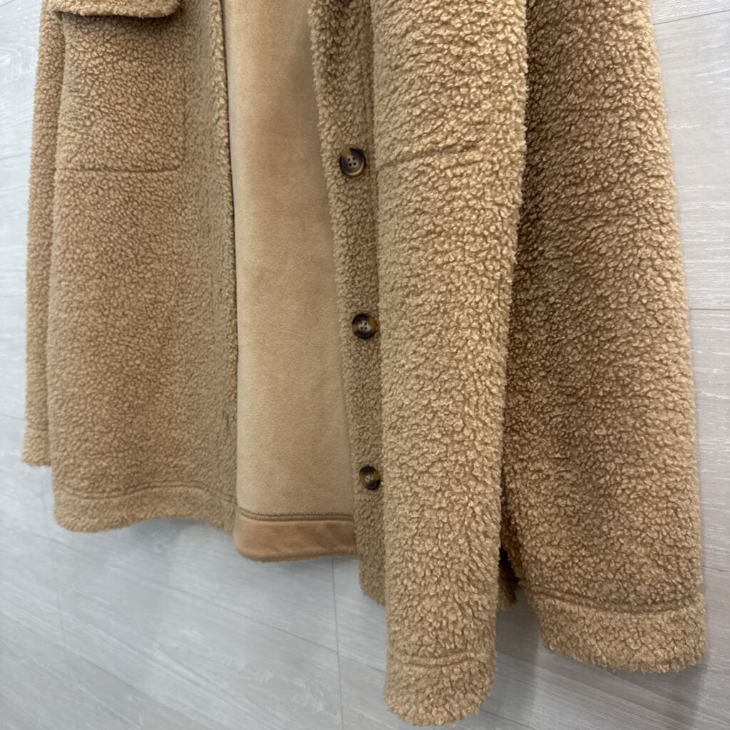 Banana Republic Brown Sherpa Long Sleeve Shacket Medium