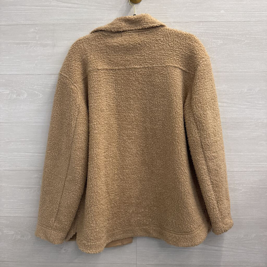 Banana Republic Brown Sherpa Long Sleeve Shacket Medium