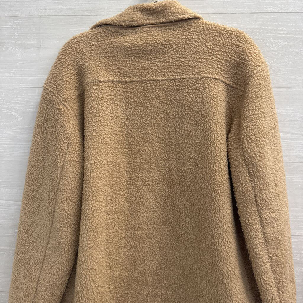 Banana Republic Brown Sherpa Long Sleeve Shacket Medium
