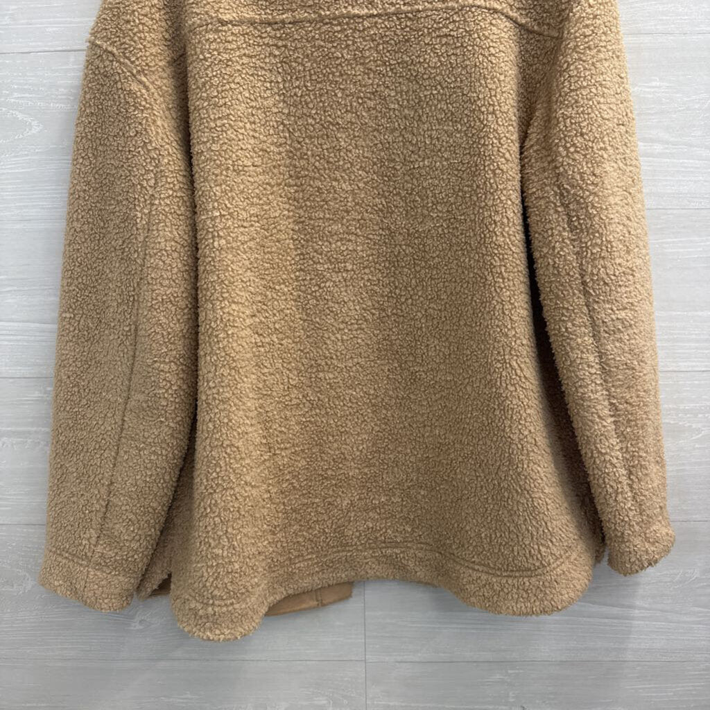 Banana Republic Brown Sherpa Long Sleeve Shacket Medium
