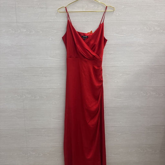 Express Red Silky Maxi Dress Small