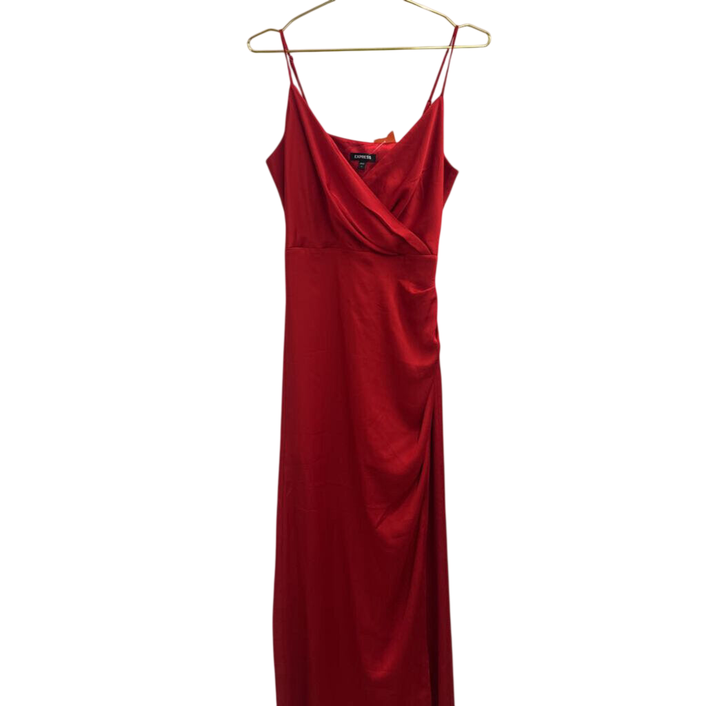 Express Red Silky Maxi Dress Small