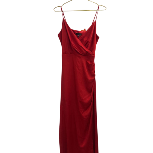 Express Red Silky Maxi Dress Small