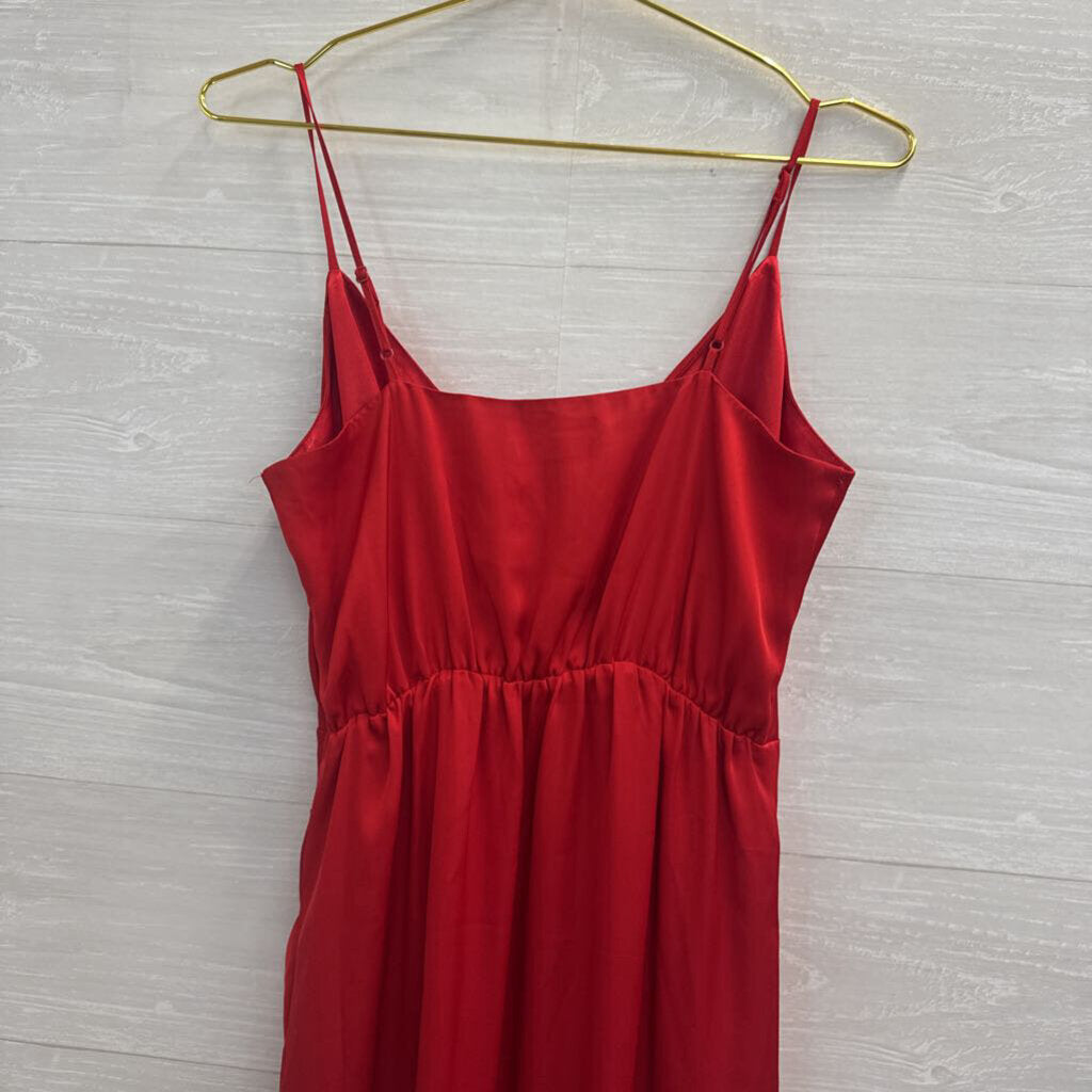 Express Red Silky Maxi Dress Small