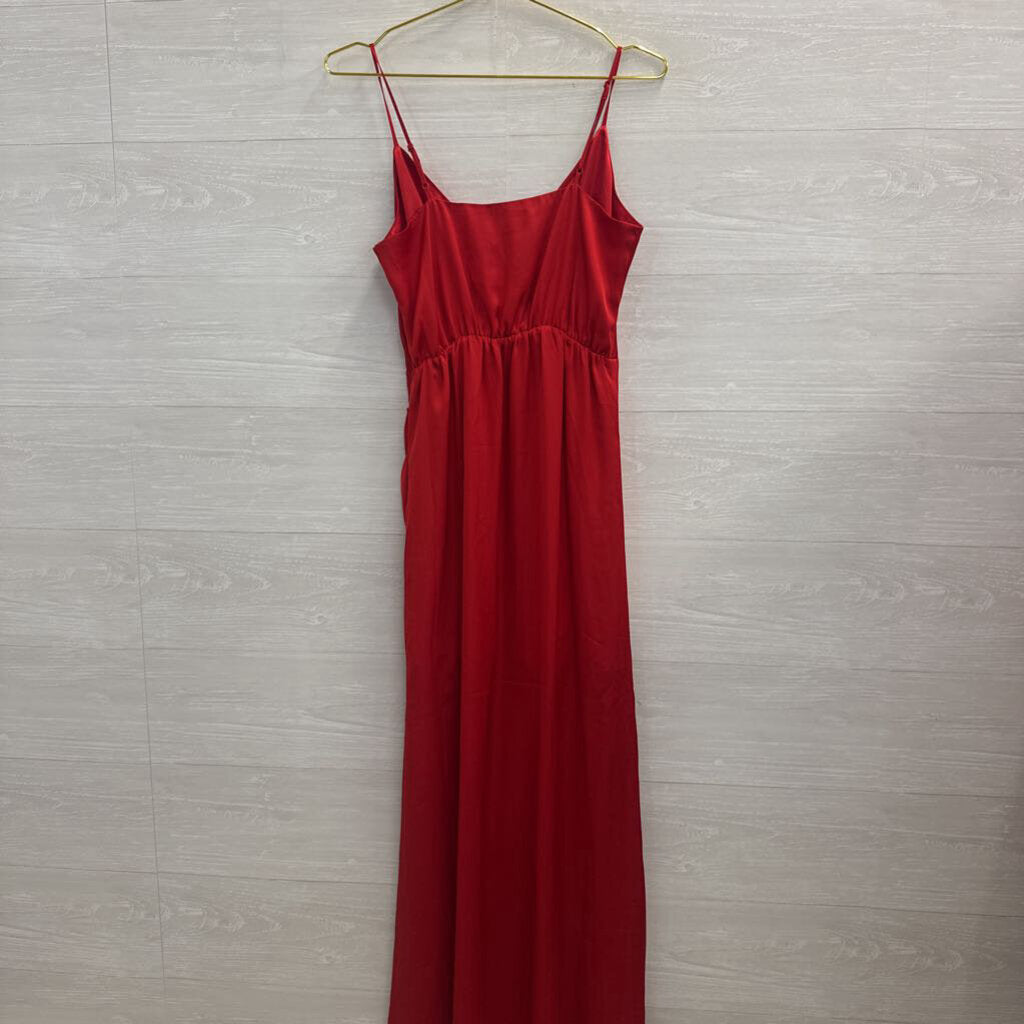Express Red Silky Maxi Dress Small