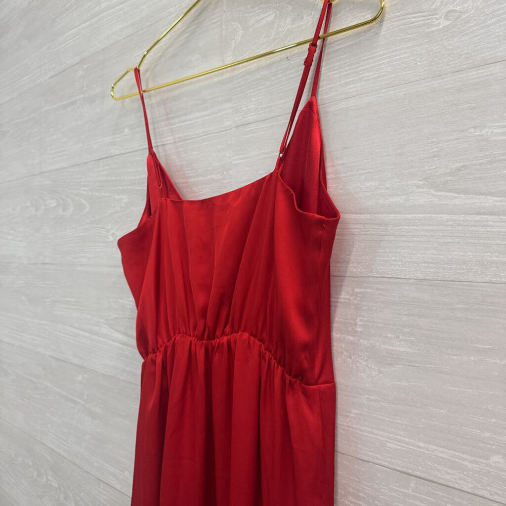 Express Red Silky Maxi Dress Small