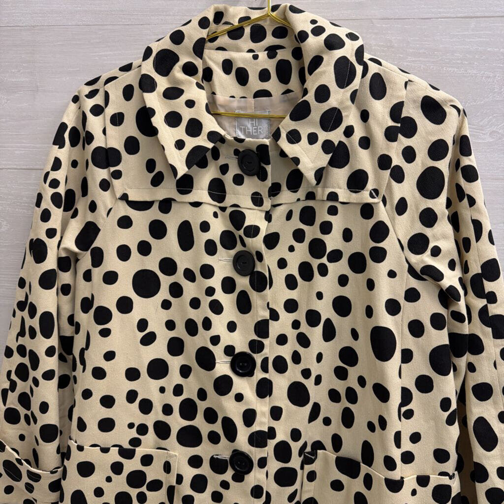 Hi There Cream/ Black Dot Print Jacket 8